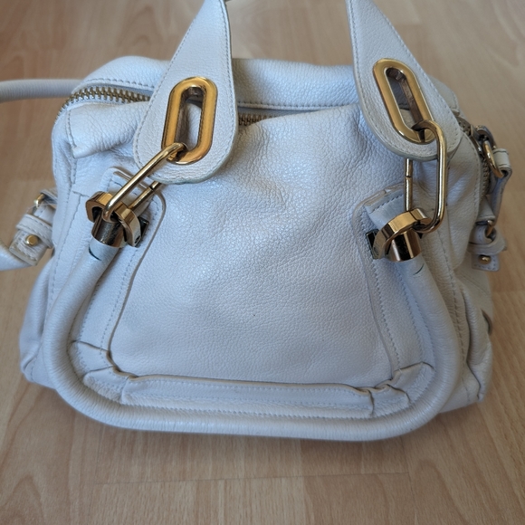 CHLOE Paraty Leather Handle Bag 2 Way Ivory *Authentic* - Picture 10 of 12